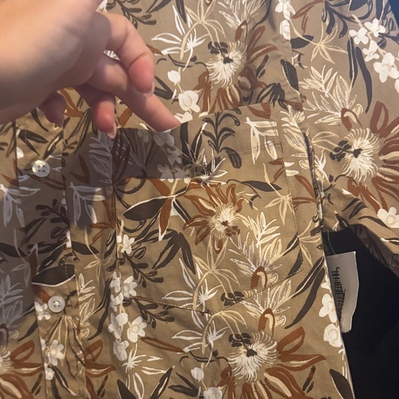 14th & Union • NWT Men's Floral Brown Short Sleeve Shirt - Picture 7 of 7